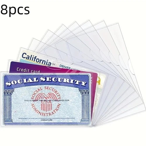 ✅ 8PCS Social Security Card Protector Sleeves Medicare Card Holder Wallet Cover