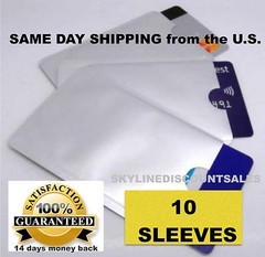 RFID Blocking Sleeve for Credit Card – Aluminum NFC Protector Holder (10Pack)