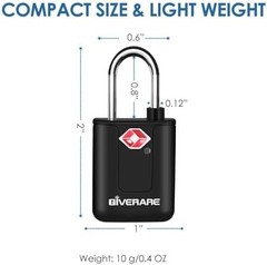 4 Pack TSA Approved Travel Luggage Locks with Keys, Keyed Suitcase Padlock, Zipp