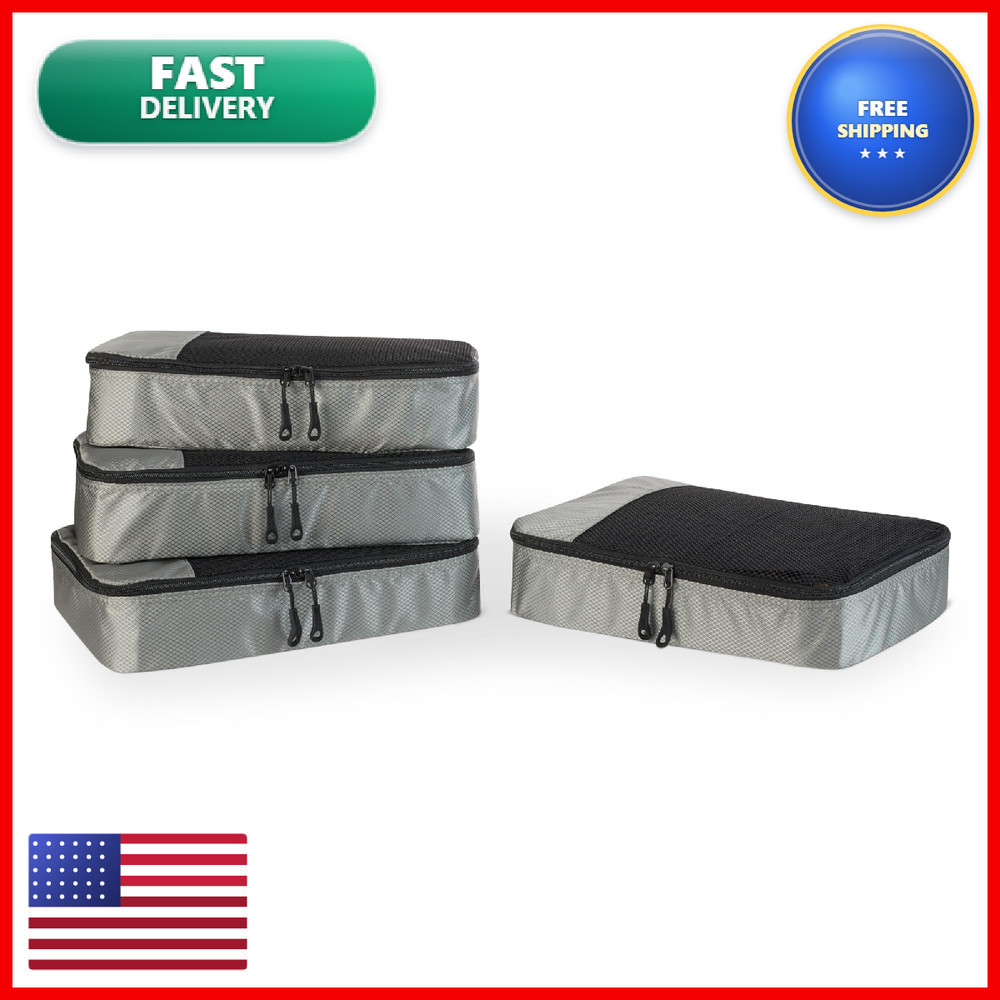 Retailer Essentials 4-Piece Packing Cubes Travel Accessories Set Space-Saving