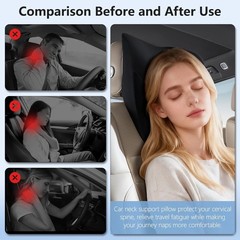 Ergonomic Memory Foam Car Headrest Pillow Support Cushion Black 1 Pack