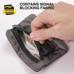 RFID Blocking Clip Stash Pocket, Compact Hidden Travel Belt Wallet for Cards & C