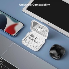 Compact USB-C Adapter Kit with SIM Extractor & Cable Storage – Ideal for Travel