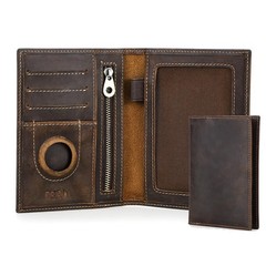 CONTACTS Full Grain Leather Passport Holder 5.51 x 4.13 x 0.39 inches, Coffee