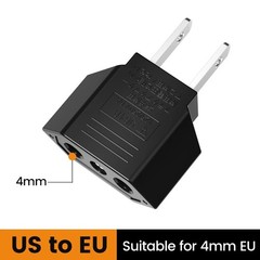Elough 4.0mm US to EU Plug Adapter Converter Travel European Power Adapter