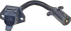 DB Electrical 12-727EP Plug & Socket Adapter; 7-Way RV Blade Plug to 7-Way HD…