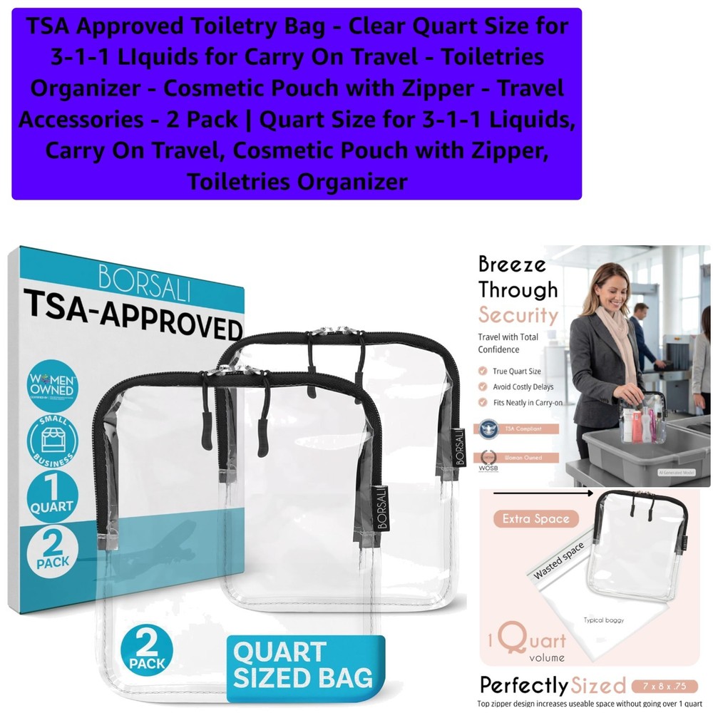 Multi-Purpose Clear Toiletry Pouch – TSA Approved, Ideal for Carry-On Travel