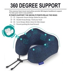 Almohada De Viaje De Espuma De Memoria Pura Para Aviones Estilo De Lujo