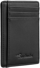 Travelambo Slim Leather Front Pocket Wallet RFID Blocking