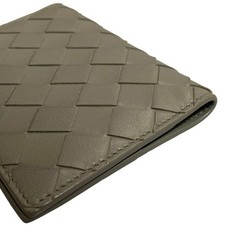 BOTTEGA VENETA Intrecciato Passport Case Gray Leather Size 13.5cm x 9.5cm w/Box