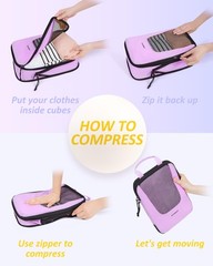Bagsmart Compression Packing Cubes For Travel 6 Set Packing Cubes For Suitcases