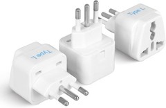 Type L Power Adapter Set – 3 Compact Adapters for Italy & International Travel