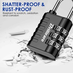 8 Pack Combination Lock, 3-Digit Waterproof Keyless Padlock, Zinc Alloy Outdoor