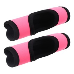 2Pcs Sturdy Reusable Pink Neoprene Handle Wraps for Suitcase and Door Handles