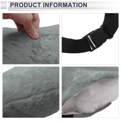 Car Headrest Pillow Polyester,Polypropylene Cotton Gray 1 Pcs for Driving Travel