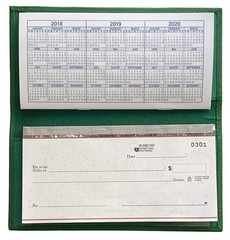 Emerald Green Basic Genuine Leather Checkbook Cover For Men & Women