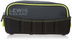 LEWIS N CLARK NEOPRENE LIGHTWEIGHT CLASSIC FRAMED TOILETRY SHAVE KIT CHARCOAL