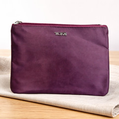TUMI Delta Amenity Kit Plum Cosmetic Pouch Travel Organizer Zip Case Airline T