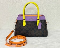 NWT COACH CL467 Mini Darcie Carryall Colorblock in Signature Canvas & Leather