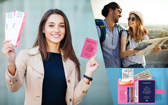 Passport Holder Cover Wallet RFID Blocking, Travel Essentials | Leather Card Cas