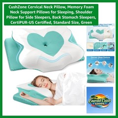 CertiPUR-Certified Memory Foam Neck Support Pillow for Side and Back Sleepers