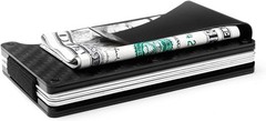 Mens Leather Bifold RFID Money Clip Wallet, Front Pocket Wallet with Money Clip