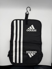 Adidas Hanging Travel Toiletry Bag Organizer Black White Zip Cosmetic Case
