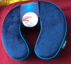 🇺🇸The Comfort Memory Foam Neck Travel Pillow Piping Plain with SnapOn Grey
