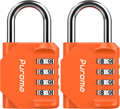 2 Pack Combination Lock for Locker 4 Digit Outdoor Waterproof Padlock for School