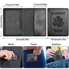 RFID Blocking Passport Holder Leather Travel Wallet Card Case Essentials Kit Pro