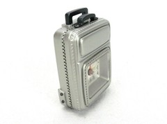 Travel Alarm Clock, Silver & Black Roller Luggage w/Wheels Replica, #JP81118