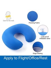 2pcs Inflatable U-Shaped Travel Neck Pillows – Portable & Folding Design – NEW