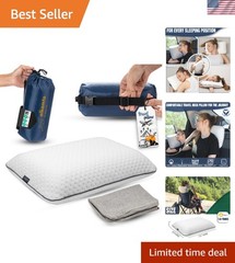 Travel & Camping Comfortable Memory Foam Pillow – Easy to Carry Portable Bag …