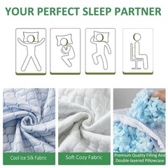 Large 2 Pack Compressible Travel Pillows – Shredded Memory Foam for Camping, Hik