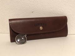 Orvis & Galco Full Grain Leather Atlas Map Holder w/ Magnifying Glass