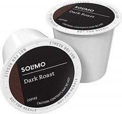Solimo Dark Roast Coffee Pods, Compatible with Keurig 2.0 K-Cup Brewers 100 Coun