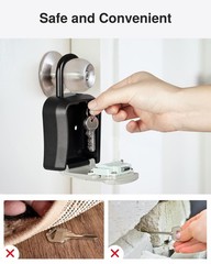 Puroma Key Lock Box, Portable Combination Lockbox Wall-Mounted Key Storage Bo…