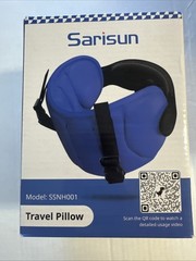 Travel Pillow Airplane Head Strap with Eye Mask for Sleep, 360° Support, Black
