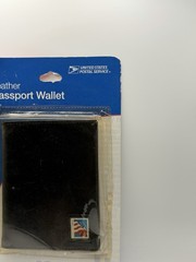 United States Postal Service Leather Passport Wallet Clear Window Black