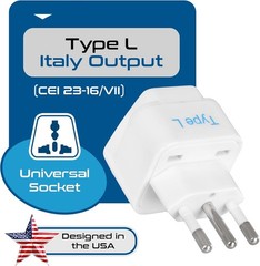 Type L Power Adapter Set – 3 Compact Adapters for Italy & International Travel