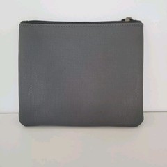 TUMI Airlines Zip Pouch Travel Case Cosmetic Bag Toiletry Small Gray Square