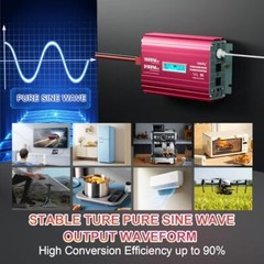 1500 Watt Pure Sine Wave Inverter 12V to 110V 120V AC 3100W Surge Peak Power