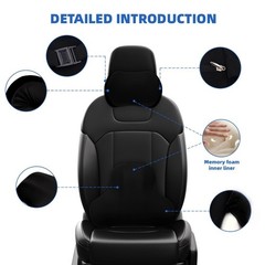 Car Neck Cushion Memory Foam Lumbar Back Support Universal Car Headrest Pillow