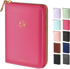 Passport Holder Cover with Safe Zipper Closure, Premium Passport Wallet for Trav