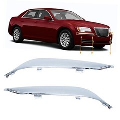 Front Bumper Molding Chrome Trim LH & RH Set Replacement for 300 2011-2014