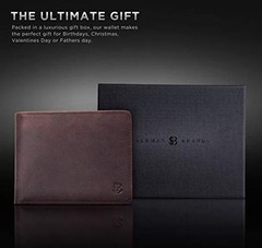 2 ID Window Wallet for Men RFID Blocking Leather, A. Texas Brown Executive