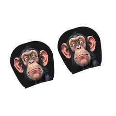 2Pcs Halloween Car Headrest Covers Horror Eyes Design Comfortable Polyester