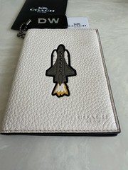 COACH SPACE ROCKET SHUTTLE CHALK/MULTI LEATHER PASSPORT CASE 32464