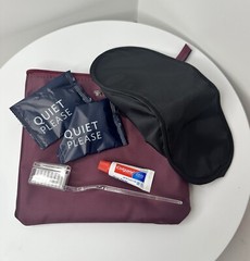 TUMI for Delta Zip Pouch Travel Case Toiletries Makeup Bag Purple Plum EUC