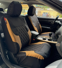 Elite Canvas Seat Covers Front Coyote Tan Black For Toyota Aqua